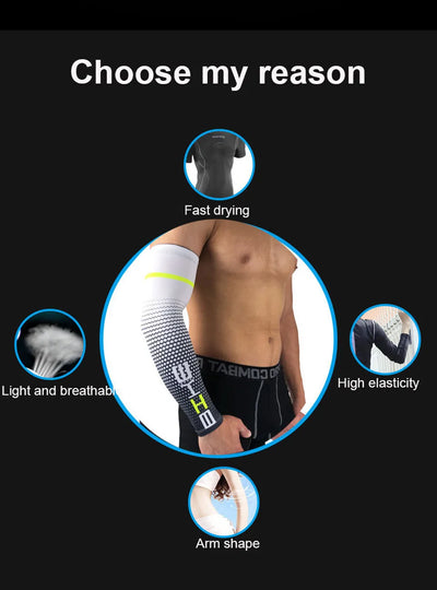 Loogdee 1Pair Cool Men Cycling Running UV Sun Protection Cuff Cover Protective Arm Sleeve Bike Sport Arm Warmers Sleeves
