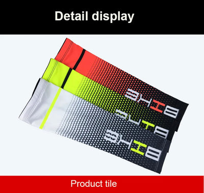 Loogdee 1Pair Cool Men Cycling Running UV Sun Protection Cuff Cover Protective Arm Sleeve Bike Sport Arm Warmers Sleeves