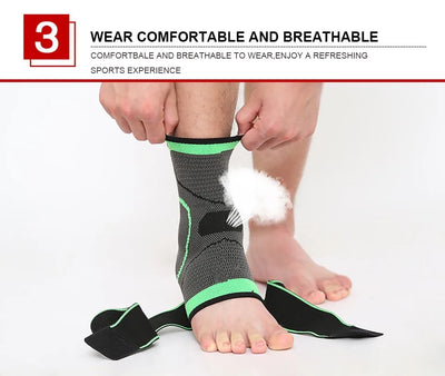AOLIKES 1PCS 3D Weaving Elastic Nylon Strap Ankle Support Brace Badminton Basketball Football Taekwondo Fitness Heel Protector
