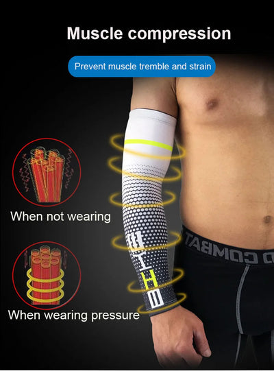 Loogdee 1Pair Cool Men Cycling Running UV Sun Protection Cuff Cover Protective Arm Sleeve Bike Sport Arm Warmers Sleeves