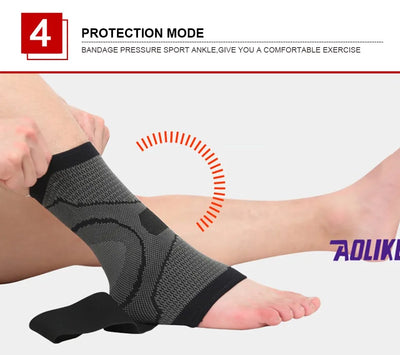 AOLIKES 1PCS 3D Weaving Elastic Nylon Strap Ankle Support Brace Badminton Basketball Football Taekwondo Fitness Heel Protector