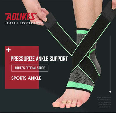 AOLIKES 1PCS 3D Weaving Elastic Nylon Strap Ankle Support Brace Badminton Basketball Football Taekwondo Fitness Heel Protector