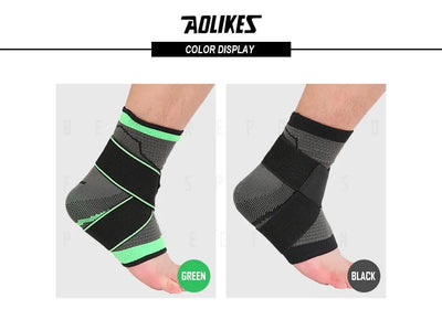 AOLIKES 1PCS 3D Weaving Elastic Nylon Strap Ankle Support Brace Badminton Basketball Football Taekwondo Fitness Heel Protector