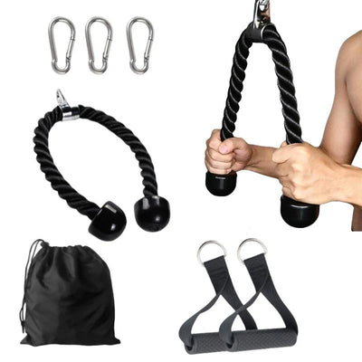 Home Gym Pull Bar Set with Ratchet Pulley And Tricep Rope High Pulley DIY Arm Strength Training Equipment for Fitness