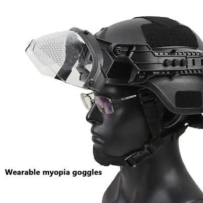 Tactical Helmet Flip Goggles Adjustable  Airsoft Paintball FAST Helmet Windproof Anti Fog CS Wargame Protection Goggles