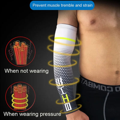 Loogdee 1Pair Cool Men Cycling Running UV Sun Protection Cuff Cover Protective Arm Sleeve Bike Sport Arm Warmers Sleeves