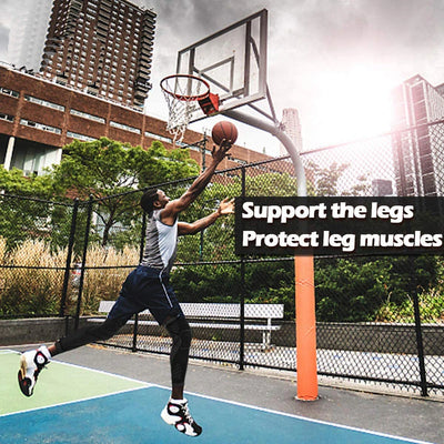 BraceTop Long Leg Compression Sleeves,Full Leg Sleeve Long Knee Brace Knee Support Protect Basketball,Football, Knee Pain Relief