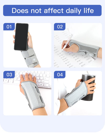 Wrist Brace for Carpal Tunnel Support Brace with Splints Hand Support for Arthritis Tendonitis Sprain Injuries Wrist Pain 1PC