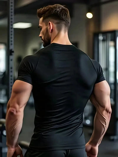 Gym Hub Printed Men's Compression T-Shirt Gym Workout Sport Quick Dry Tight Shirts Outdoor Training Fitness Elasticity Tops Tee