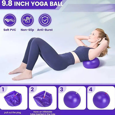 Pilates Ring Set 13 Pcs - Home Gym Equipment for Strength Training, Toning & Stretching incl. Yoga Accessories - All Levels