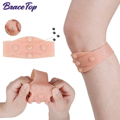 1Pcs Magnet Therapy Knee Patella Stabilizer Knee Strap Brace for Hiking, Soccer, Basketball, Running, Tennis, Volleyball, Squats