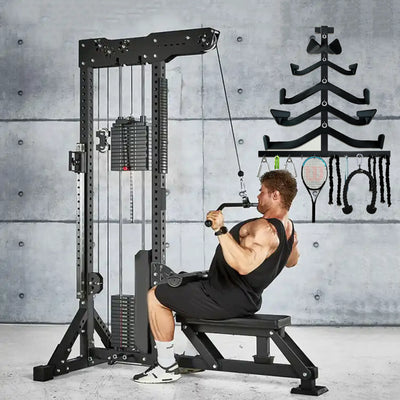 Lat Pull Down Bar Gym Accessory Rack, Lat Pulldown Attachments Cable Storage Rack for Mag Grip Home Gym Fitness