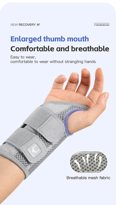 Wrist Brace for Carpal Tunnel Support Brace with Splints Hand Support for Arthritis Tendonitis Sprain Injuries Wrist Pain 1PC