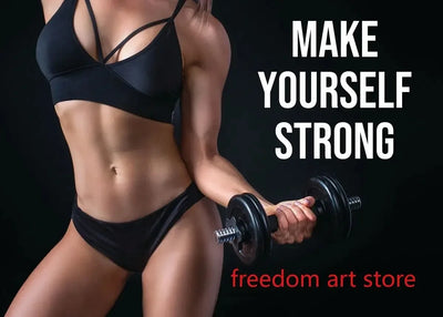 Gym Motivation Muscle Man Bodybuilding Fitness Strength Barbell Art Poster Canvas Painting Wall Print Picture for Home Gym Decor