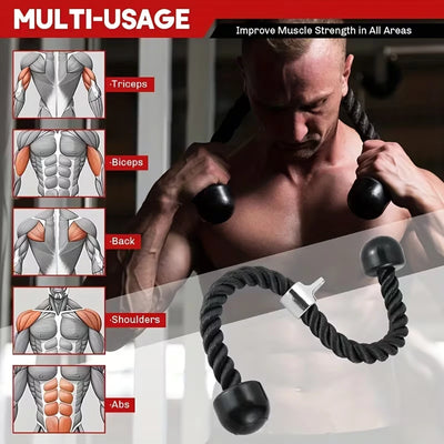 Home Gym Pull Bar Set with Ratchet Pulley And Tricep Rope High Pulley DIY Arm Strength Training Equipment for Fitness