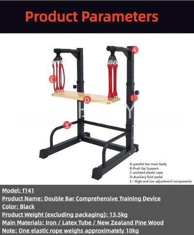 Indoor Horizontal Bar Parallel Bars Comprehensive Trainer Multifunctional Pull Up Push Up Stand Fitness Booster Gym Equipment