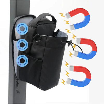 Magnetic Gym Bag Large Capacity Magnetic Carrier Bag With Phone Pocket Portable Gym Water Bottle Pouch Gym Accessories Organizer