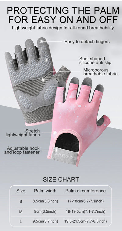 GTUBIKE Sports Gloves Fitness Outdoor Sports Anti Slip and Shock-absorbing Half Finger Gloves Durable and Breathable Gloves