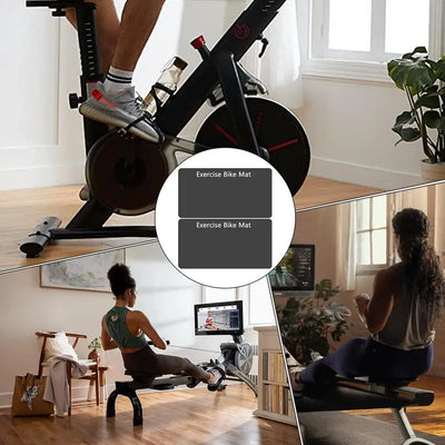 Bike Mat Elliptical Treadmill Mat 3mm Thick Gym Equipment Mat Set Of 2 Indoor Workout Bike Mat For Men Women Non-slip Fitness