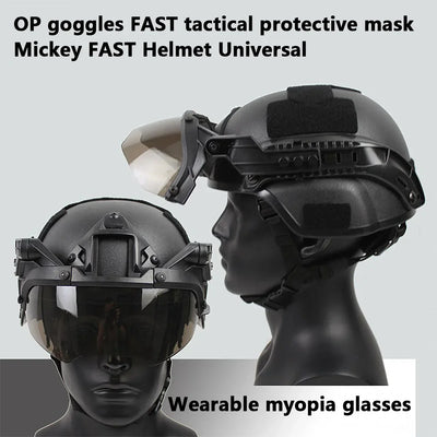 Tactical Helmet Flip Goggles Adjustable  Airsoft Paintball FAST Helmet Windproof Anti Fog CS Wargame Protection Goggles