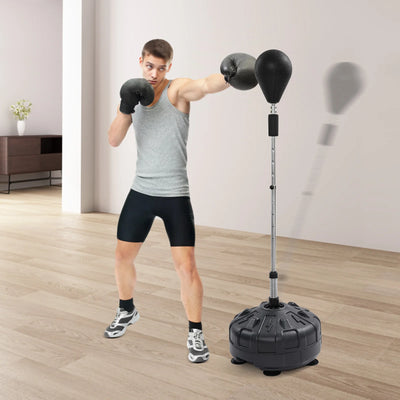Professional Free Standing Punching Bag with 90° Rebound Spring Stainless Steel Base 6 Suction Cups Anti-Slip 160cm Adjustable