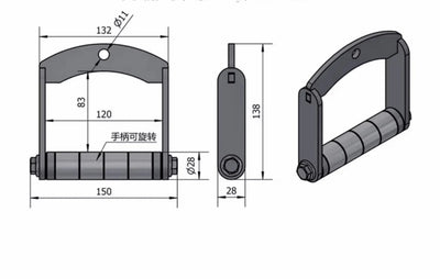 Home Gym Stainless Steel Pull Down D-handle Pulley System Accessories Biceps Triceps Training Grips Equipment For Weight Workout