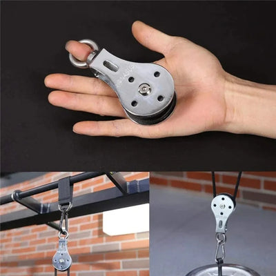 Carabiner Set for DIY Home Gym Cable Machine Fitness Equipment Accessories and Silent Bearing Pulley with Safety Strap