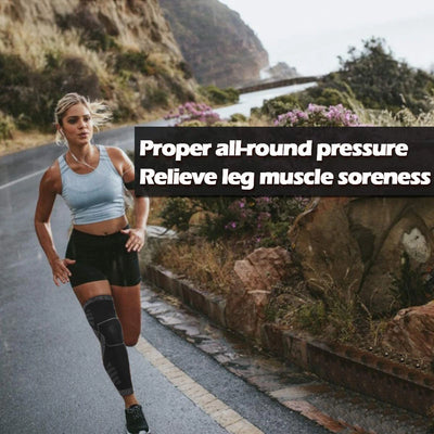BraceTop Long Leg Compression Sleeves,Full Leg Sleeve Long Knee Brace Knee Support Protect Basketball,Football, Knee Pain Relief
