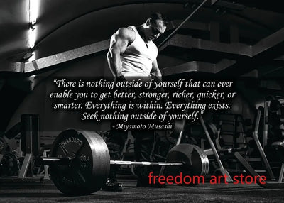 Gym Motivation Muscle Man Bodybuilding Fitness Strength Barbell Art Poster Canvas Painting Wall Print Picture for Home Gym Decor