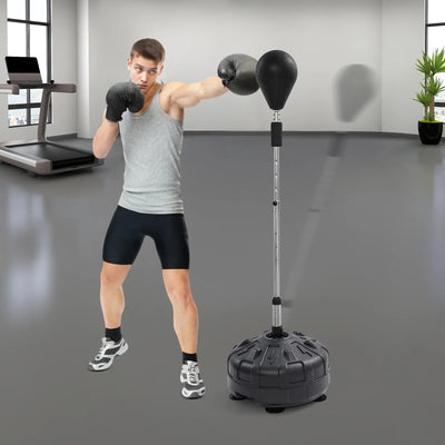 Professional Free Standing Punching Bag with 90° Rebound Spring Stainless Steel Base 6 Suction Cups Anti-Slip 160cm Adjustable