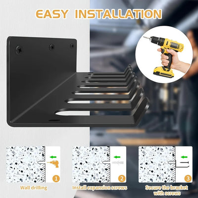 [Fitness Equipment Organizer] Multifunctional Black Iron Wall-Mounted Fitness Equipment Organizer - Perfect Gift for Home Gym