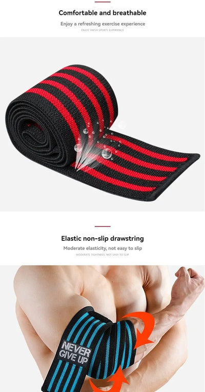 Sports Elbow Guard Winding Pressure Elbow Pad Bench Press Weightlifting Protective Gear Gym Equipment Booster Stripe