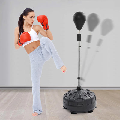 Professional Free Standing Punching Bag with 90° Rebound Spring Stainless Steel Base 6 Suction Cups Anti-Slip 160cm Adjustable