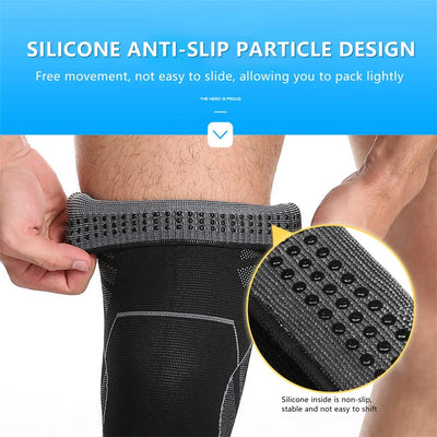 BraceTop Long Leg Compression Sleeves,Full Leg Sleeve Long Knee Brace Knee Support Protect Basketball,Football, Knee Pain Relief