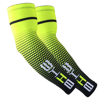 Loogdee 1Pair Cool Men Cycling Running UV Sun Protection Cuff Cover Protective Arm Sleeve Bike Sport Arm Warmers Sleeves