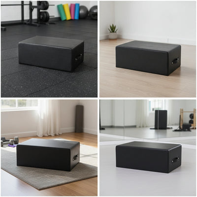 Upholstered Fitness Box Long-Lasting Padded Exercise Box Equipment Stable Low-Height for Pilates, Home Gym