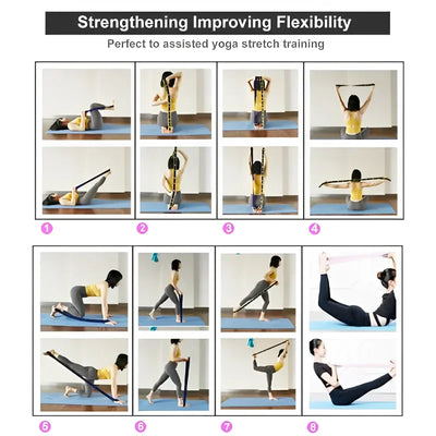 Resistance Band Yoga Auxiliary Stretching Belt Adult Latin Training Elastic Bands Beginner Pilates Dance Loop Fitness Tension