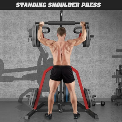 Heavy Duty Power Rack Squat Rack LAT Low Row 2:1 Ratio Home Gym Strength Training Workout Station Multi-Function Equipment