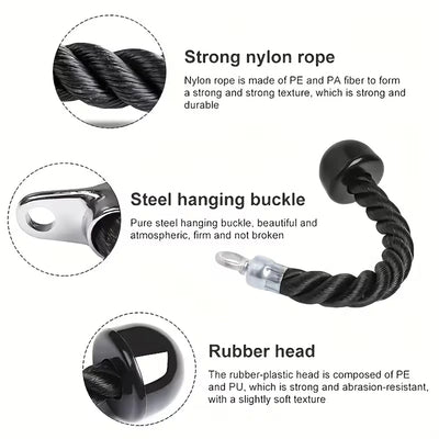 Home Gym Pull Bar Set with Ratchet Pulley And Tricep Rope High Pulley DIY Arm Strength Training Equipment for Fitness