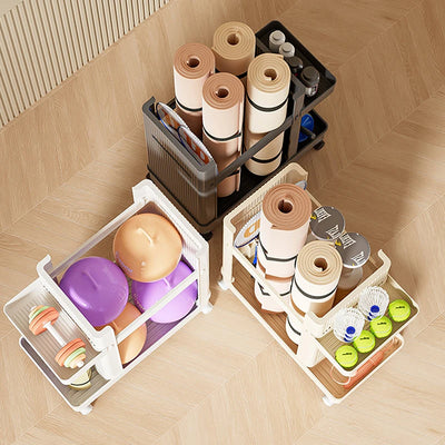 Gym Equipment Holder With Wheels Sports Equipment Storage Rack Yoga Mat Storage Basket Fitness Equipment Sports Tools Organizer