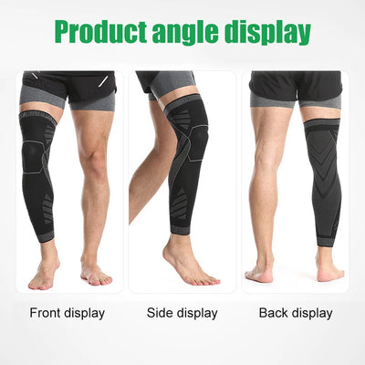 BraceTop Long Leg Compression Sleeves,Full Leg Sleeve Long Knee Brace Knee Support Protect Basketball,Football, Knee Pain Relief