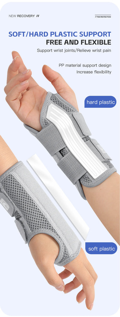Wrist Brace for Carpal Tunnel Support Brace with Splints Hand Support for Arthritis Tendonitis Sprain Injuries Wrist Pain 1PC