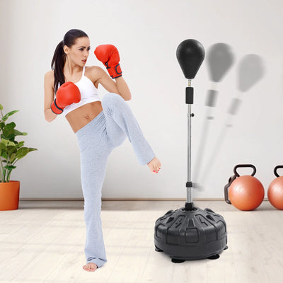 Professional Free Standing Punching Bag with 90° Rebound Spring Stainless Steel Base 6 Suction Cups Anti-Slip 160cm Adjustable