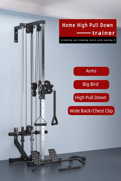 Home Gym Equipment Multi-Function Wall-Mounted Fly Machine High Pulley Lat Pulldown Machine Muscle Shaping Pulley System Pulley