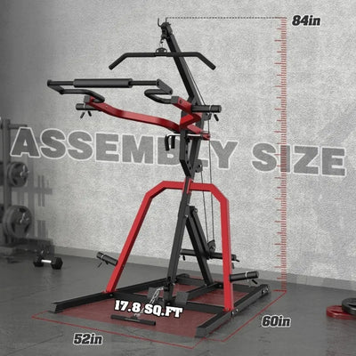 Heavy Duty Power Rack Squat Rack LAT Low Row 2:1 Ratio Home Gym Strength Training Workout Station Multi-Function Equipment