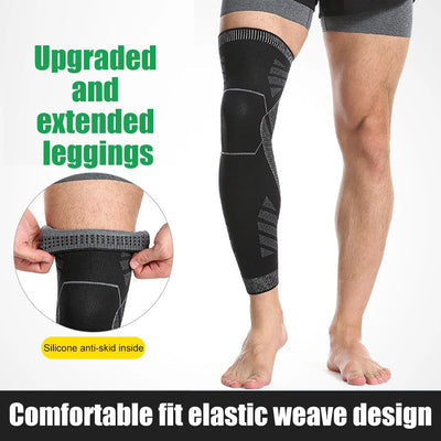 BraceTop Long Leg Compression Sleeves,Full Leg Sleeve Long Knee Brace Knee Support Protect Basketball,Football, Knee Pain Relief