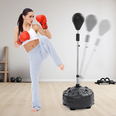 Professional Free Standing Punching Bag with 90° Rebound Spring Stainless Steel Base 6 Suction Cups Anti-Slip 160cm Adjustable