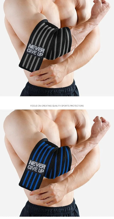 Sports Elbow Guard Winding Pressure Elbow Pad Bench Press Weightlifting Protective Gear Gym Equipment Booster Stripe