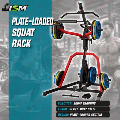 Heavy Duty Power Rack Squat Rack LAT Low Row 2:1 Ratio Home Gym Strength Training Workout Station Multi-Function Equipment