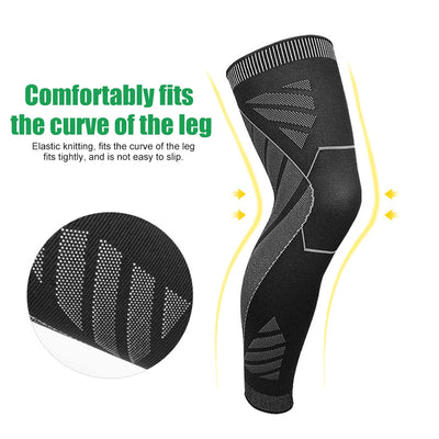 BraceTop Long Leg Compression Sleeves,Full Leg Sleeve Long Knee Brace Knee Support Protect Basketball,Football, Knee Pain Relief